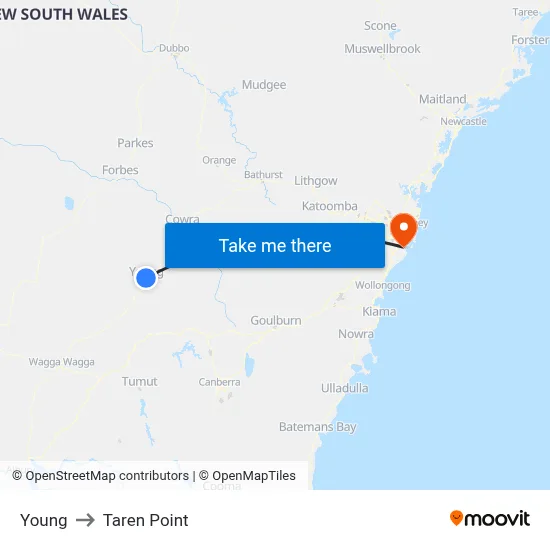 Young to Taren Point map