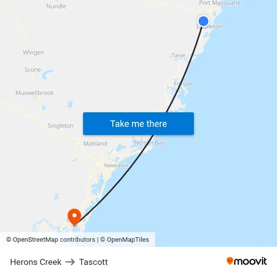 Herons Creek to Tascott map