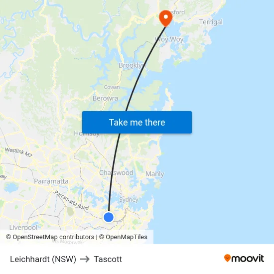 Leichhardt (NSW) to Tascott map