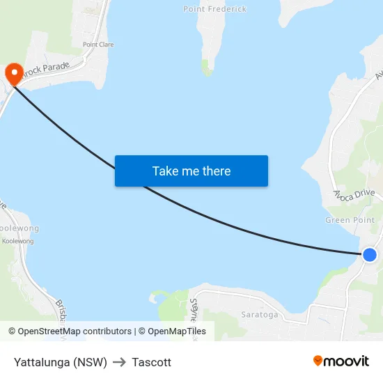 Yattalunga (NSW) to Tascott map
