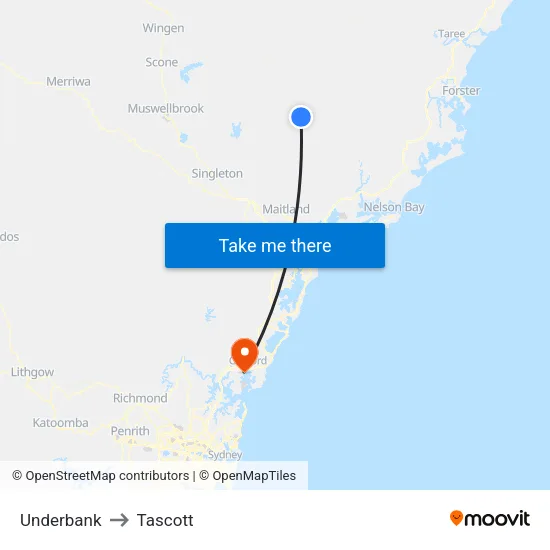 Underbank to Tascott map
