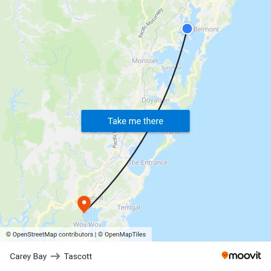 Carey Bay to Tascott map
