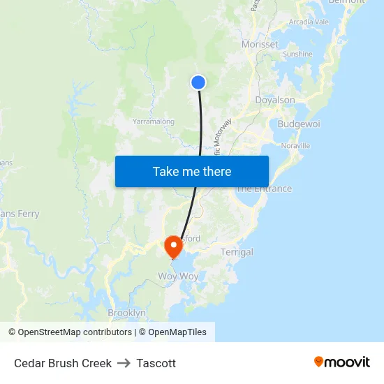 Cedar Brush Creek to Tascott map
