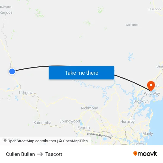 Cullen Bullen to Tascott map