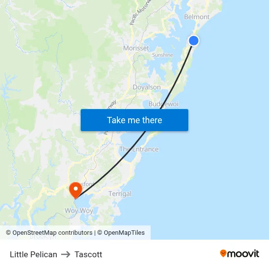Little Pelican to Tascott map
