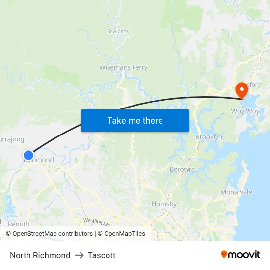 North Richmond to Tascott map