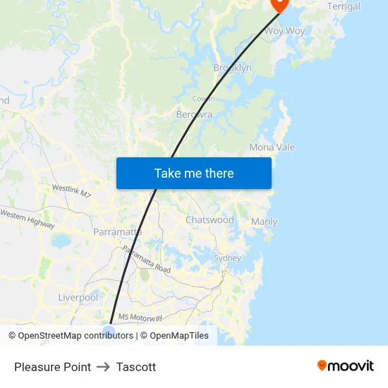 Pleasure Point to Tascott map