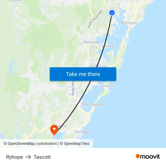 Ryhope to Tascott map