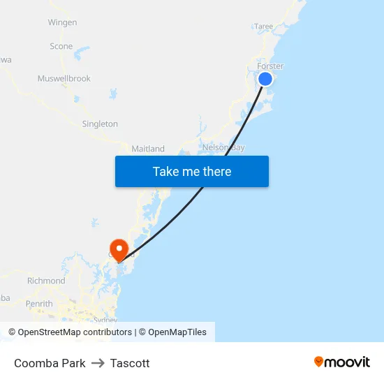 Coomba Park to Tascott map