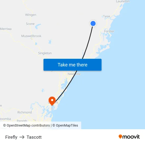 Firefly to Tascott map