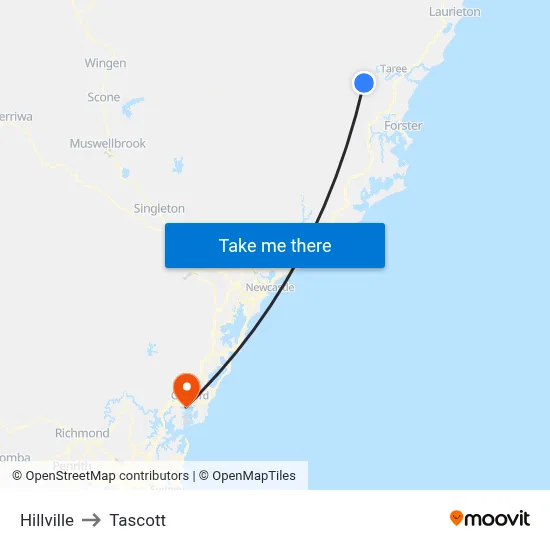 Hillville to Tascott map