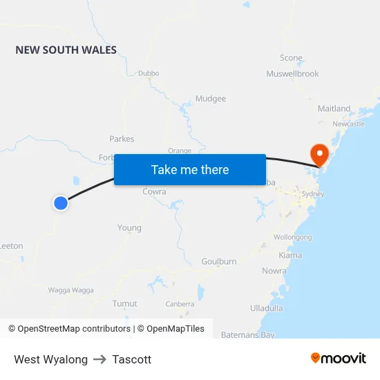 West Wyalong to Tascott map