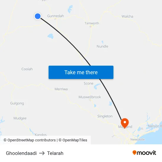 Ghoolendaadi to Telarah map
