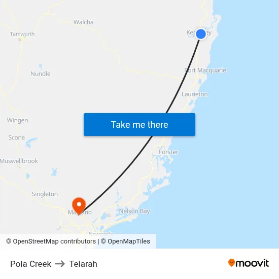 Pola Creek to Telarah map
