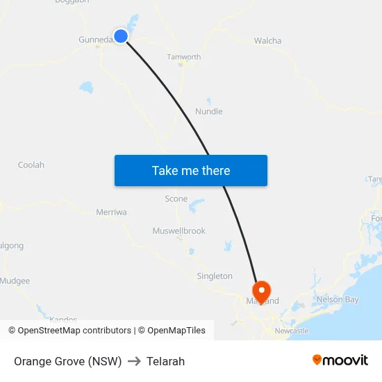 Orange Grove (NSW) to Telarah map