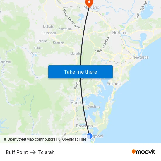 Buff Point to Telarah map