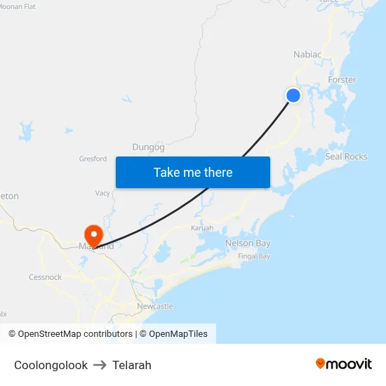 Coolongolook to Telarah map