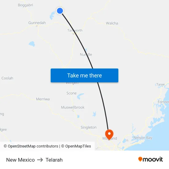 New Mexico to Telarah map