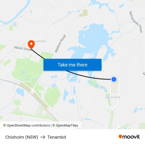 Chisholm (NSW) to Tenambit map
