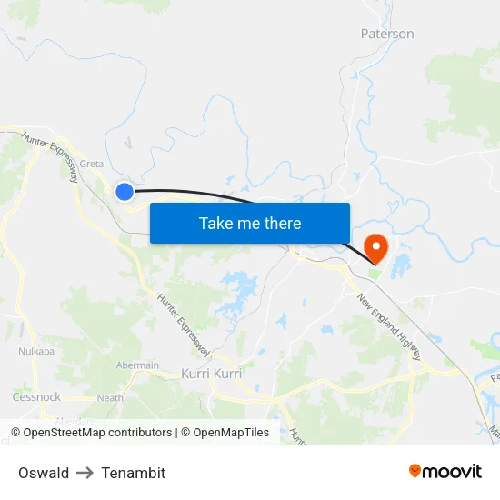 Oswald to Tenambit map