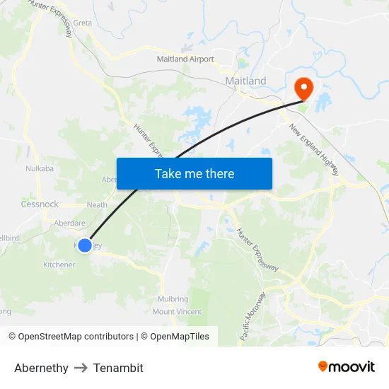 Abernethy to Tenambit map
