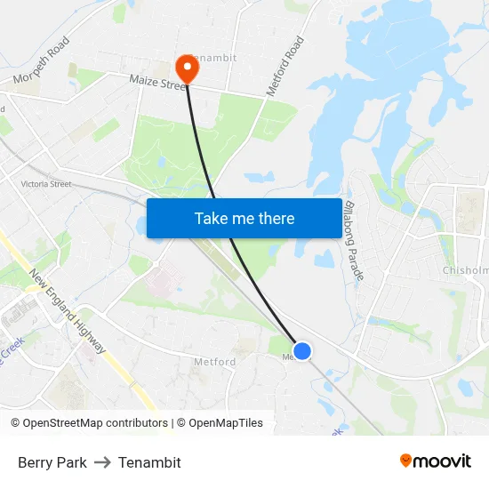 Berry Park to Tenambit map