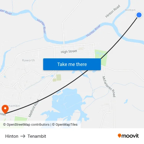 Hinton to Tenambit map