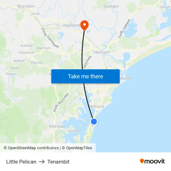 Little Pelican to Tenambit map