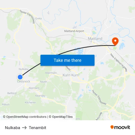 Nulkaba to Tenambit map