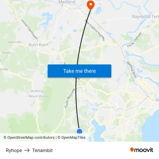 Ryhope to Tenambit map