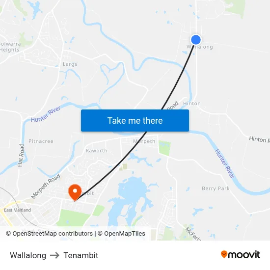 Wallalong to Tenambit map