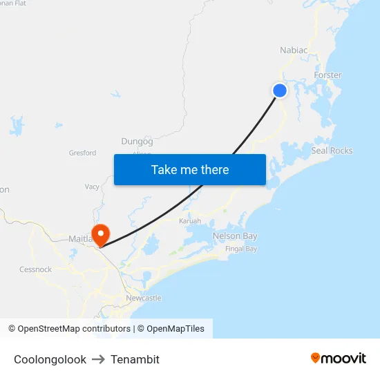 Coolongolook to Tenambit map