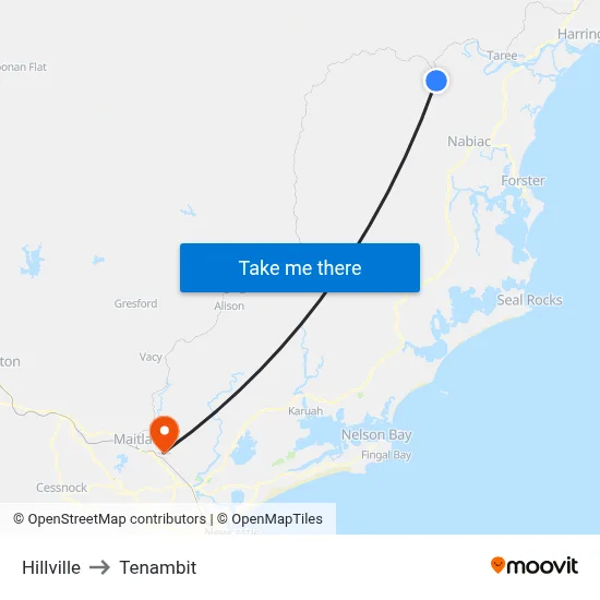 Hillville to Tenambit map