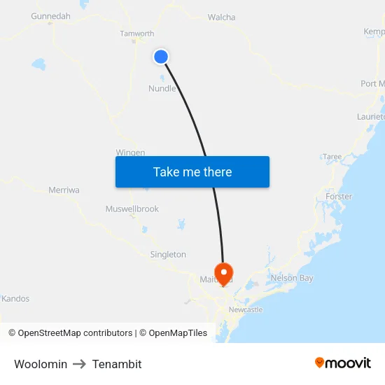 Woolomin to Tenambit map