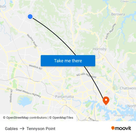 Gables to Tennyson Point map