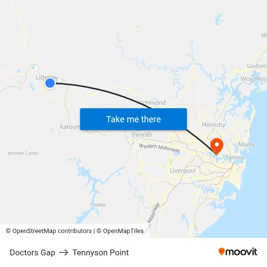 Doctors Gap to Tennyson Point map