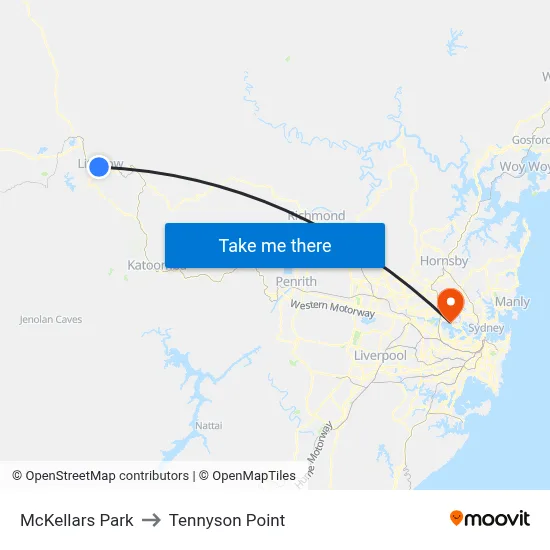 McKellars Park to Tennyson Point map