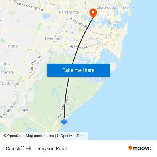 Coalcliff to Tennyson Point map