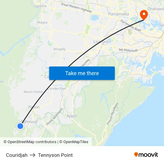 Couridjah to Tennyson Point map