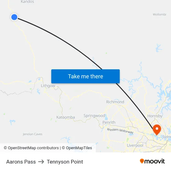 Aarons Pass to Tennyson Point map
