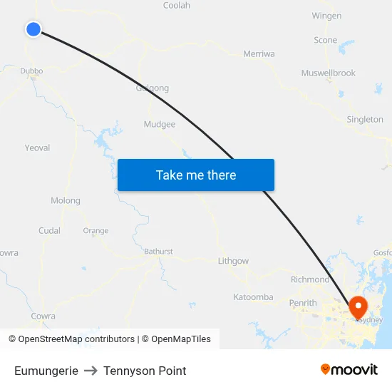 Eumungerie to Tennyson Point map