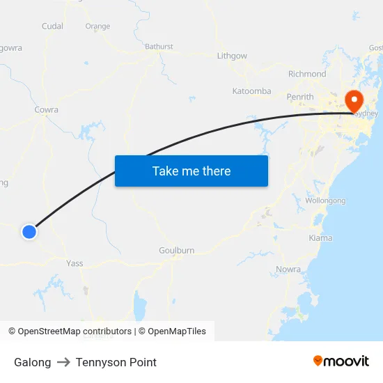 Galong to Tennyson Point map