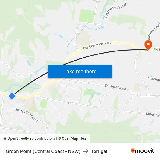 Green Point (Central Coast - NSW) to Terrigal map