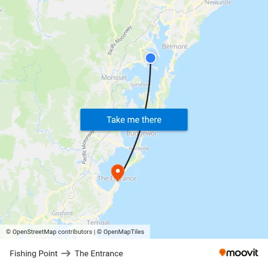 Fishing Point to The Entrance map