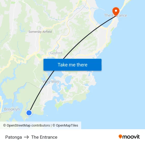 Patonga to The Entrance map