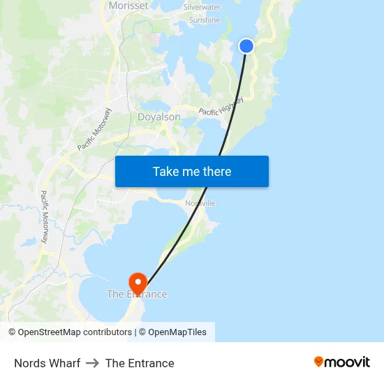 Nords Wharf to The Entrance map