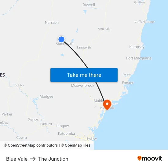 Blue Vale to The Junction map