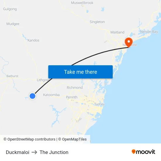 Duckmaloi to The Junction map