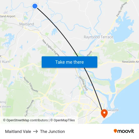 Maitland Vale to The Junction map