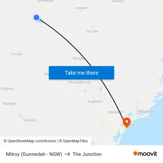 Milroy (Gunnedah - NSW) to The Junction map
